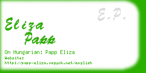 eliza papp business card